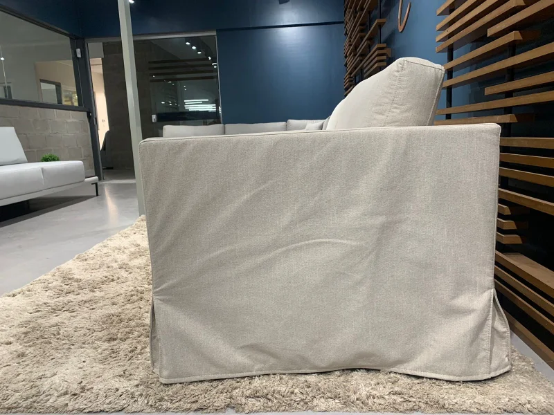 Sofá Mónaco con Funda Desmontable (190cm) – Beige en Madera natural - Sillones y sofás, Uruguay | Berna Home, vista 7
