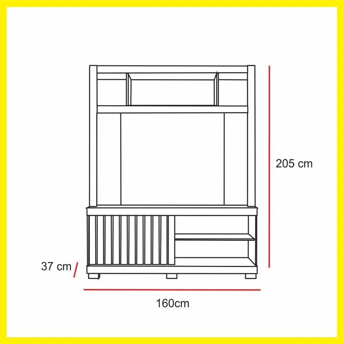 Producto: Modular Rack 128 de AMARELO en Madera natural - Muebles para TV, Uruguay | Amarelo, vista 3