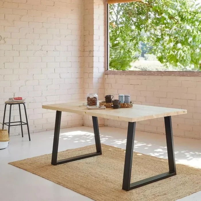 Mesa y banco Frame en Madera natural - Mesas de comedor, Uruguay | Tree House Deco, vista 4