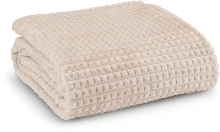 Manta HAGTORN fleece 140x200 beige en Beige - Textiles, Uruguay | JYSK