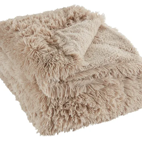 Manta MYRFIOL 135x195 pelo topo en Marrón claro - Textiles, Uruguay | JYSK
