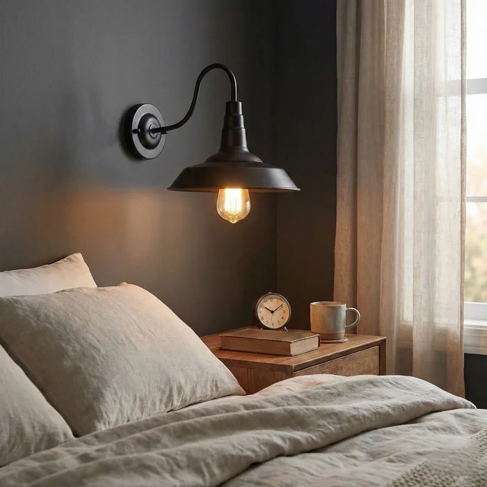 Aplique de Pared Barn Classic en Negro - Iluminación, Uruguay | La Perla, vista 2