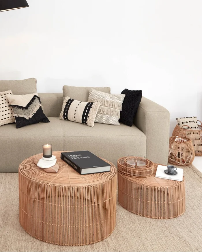 Almohadón Malvina 100% algodón flecos beige 45 x 45 cm en Beige - Textiles, Uruguay | Kavehome, vista 2