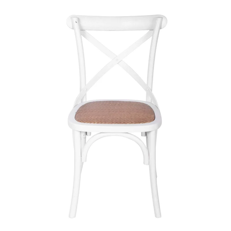 Silla De Comedor Madera Blanco Cruceta en Blanco - Sillas, Uruguay | Divino, vista 4