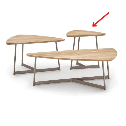 MESA LATERAL TRIANGULAR - BASE GRAFITO - MADERA CLARA en Madera natural - Mesas de living, Uruguay | Champagne Home