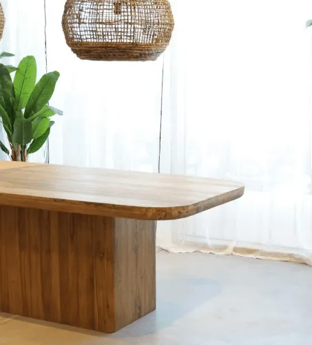 MESA COMEDOR OSLO 240 TEKA NATURAL en Madera natural - Mesas de comedor, Uruguay | Masinfinito Casa
