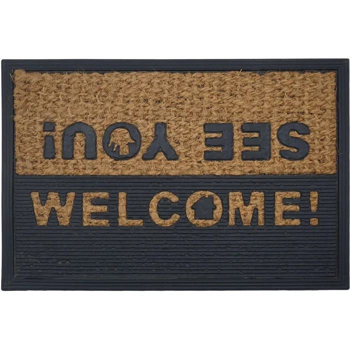 FELPUDO COCO/GOMA 40X60CM H.1CM WELCOME/SEE YOU - Textiles, Uruguay | Decohogar
