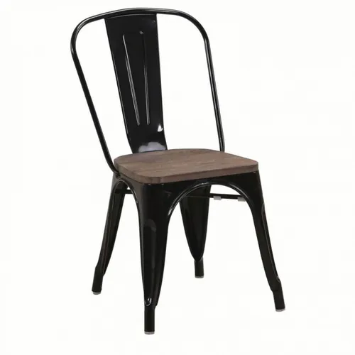 Silla Tolix Metalica Vintage Asiento De Madera Super Oferta - Sillas, Uruguay | Lais Muebles