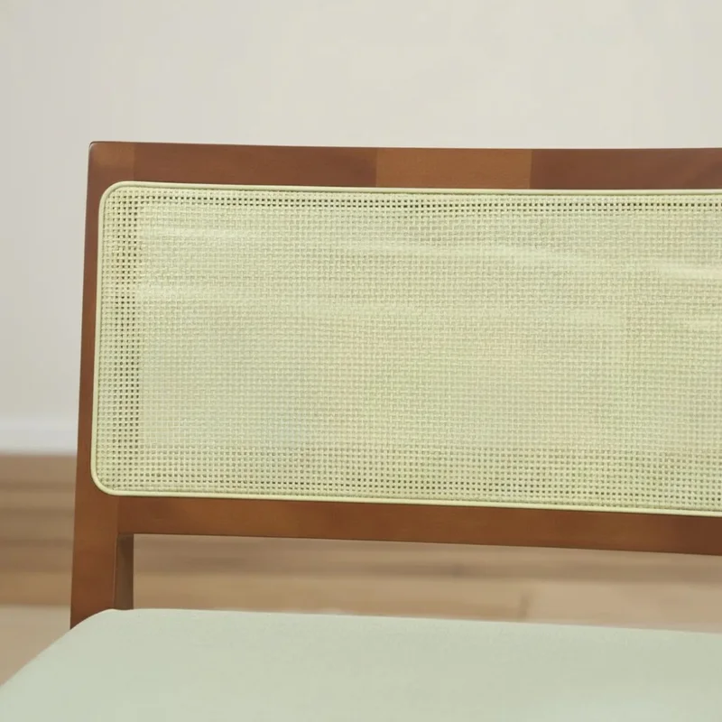 BANCO ALTO PARA BARRA - ESTERILLA - TAPIZADO TELA BEIGE en Madera natural - Butacas, banquetas y puffs, Uruguay | Champagne Home, vista 3
