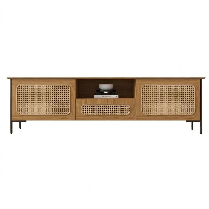 Rack Terra – 207 cm - Olmo en Madera natural - Muebles para TV, Uruguay | Berna home