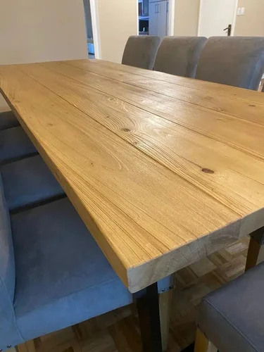 Juego Comedor Industrial 220x1 - 10 Sillas De Vestir - Ozark A Eleccion en Madera natural - Mesas de comedor, Uruguay | Ozark Home, vista 5