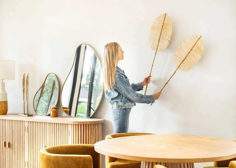 PALMA PARA PARED - BAMBOO Y FIBRAS en Madera natural - Decoración de pared, Uruguay | La Iberica, vista 4