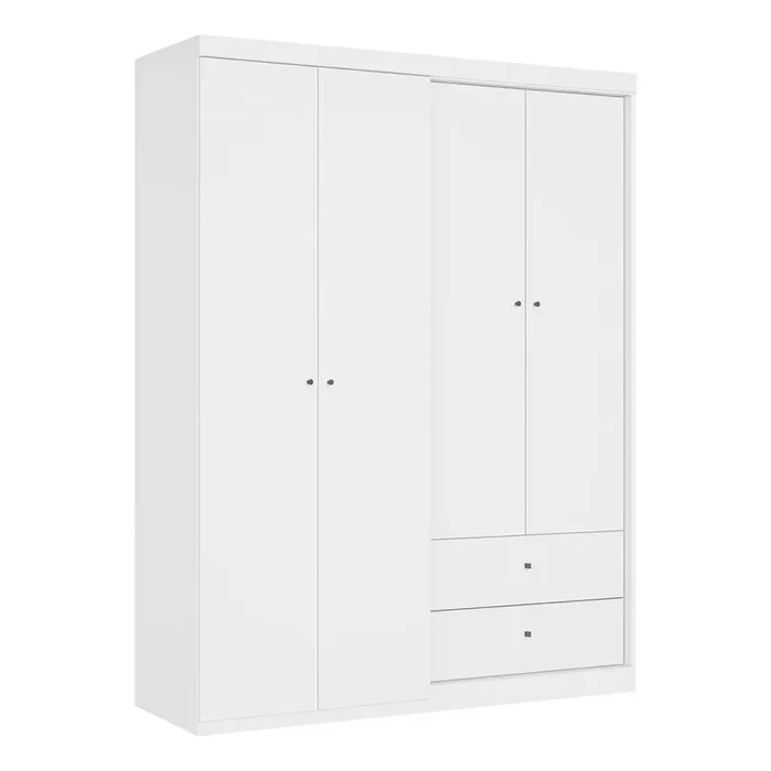 Ropero 4 puertas Linea Star - Blanco en Blanco - Roperos y placares, Uruguay | Nario Hogar