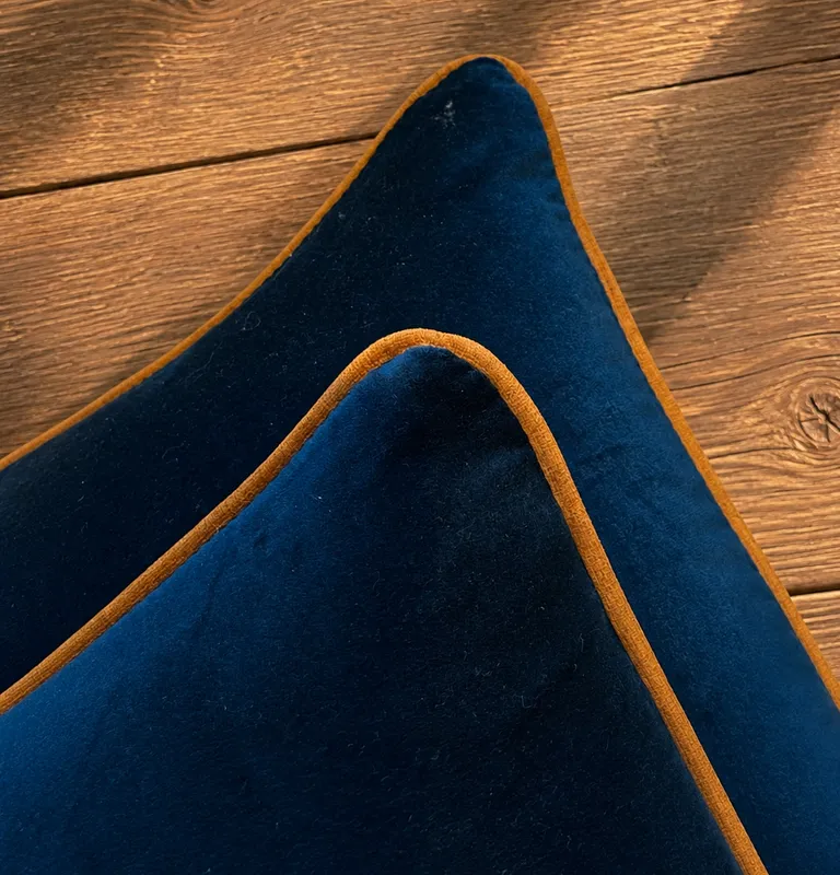 Duo Velvet Navy en caramelo - Textiles, Uruguay | Decilo con Alma