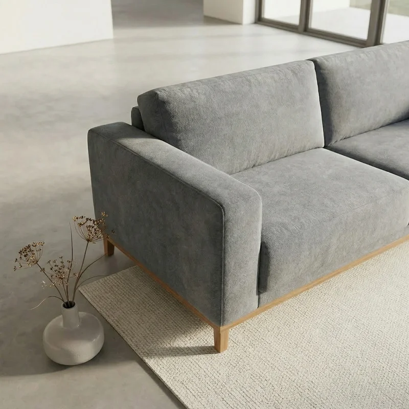 Sofá Barcelo - Tela Microfibra - 3 cuerpos - Cora 06-153 (Grafito) en Gris - Sillones y sofás, Uruguay | Nyr, vista 4