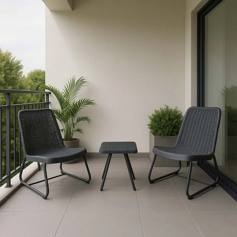 Set De Terraza Polipropileno Gris Brisa en Gris - Muebles para el exterior, Uruguay | Divino