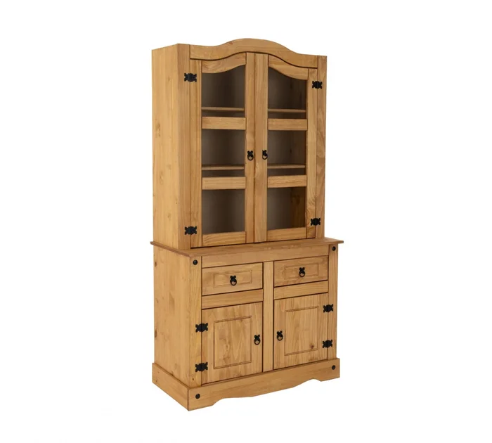 Cristalero 4 Puertas Madera Maciza - Linea Mexicana - Natural en Madera natural - Aparadores y recibidores, Uruguay | Rústico Hogar, vista 2