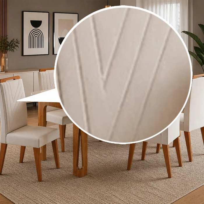 Comedor Elegante 6 Sillas Tapizadas 100% Mdp en Amarillo - Mesas de comedor, Uruguay | Soy Hogar, vista 4