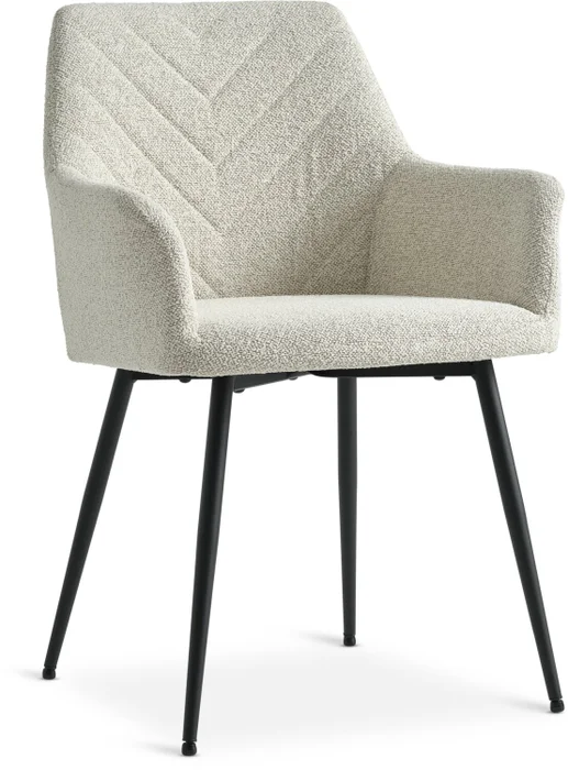 Silla de comedor PURHUS tela crudo/negro en Blanco - Sillas, Uruguay | JYSK