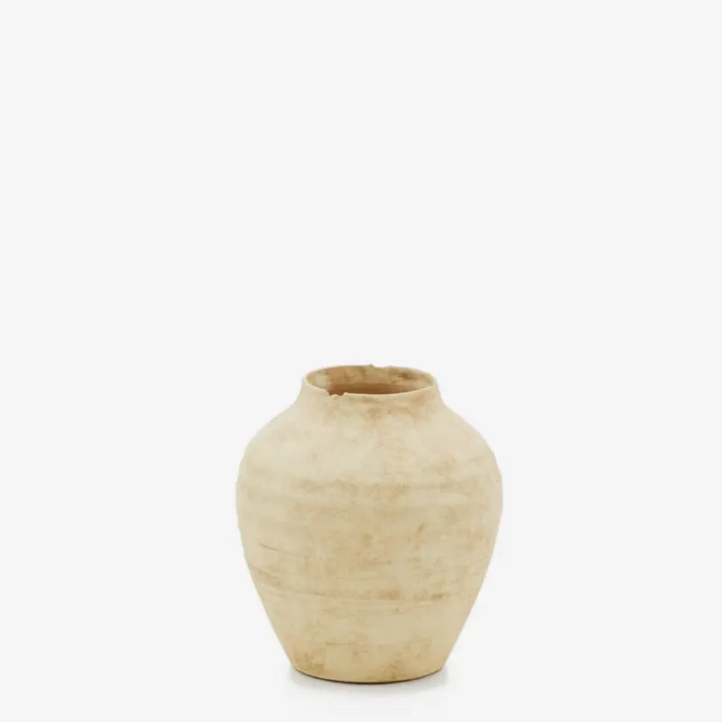 Jarrón Silbet de cerámica beige 19 cm en Beige - Jarrones, Uruguay | Kavehome