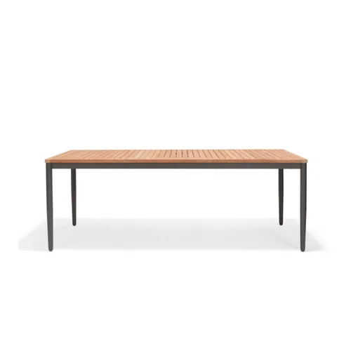 Mesa Aluminio y Teca - Topacio 201x90cm en Madera natural - Muebles para el exterior, Uruguay | Rústico Hogar