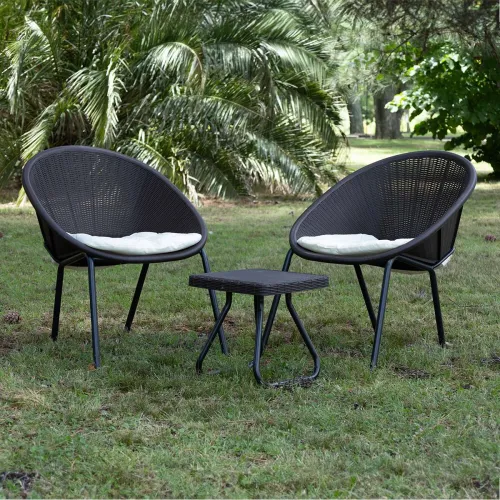 Juego de Jardín Milos - 2 butacas y mesa - Moka en Marrón - Muebles para el exterior, Uruguay | NYR