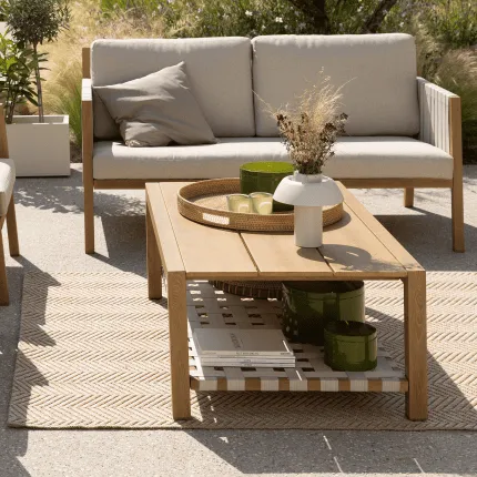 Mesa de Centro Okinawa en Madera natural - Muebles para el exterior, Uruguay | Naterial Uruguay