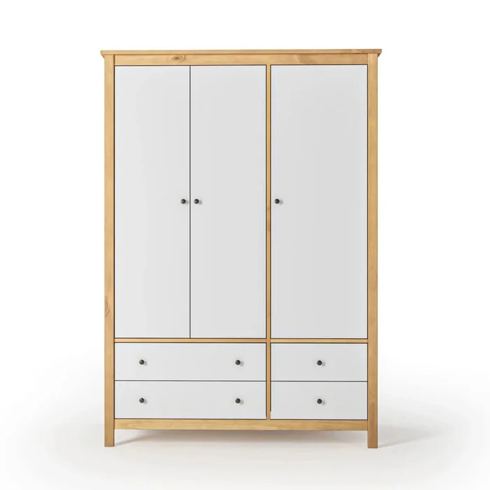 Ropero 3 Puertas 4 Cajones - Línea Maden - Blanco en Blanco - Roperos y placares, Uruguay | Ecowood, vista 4
