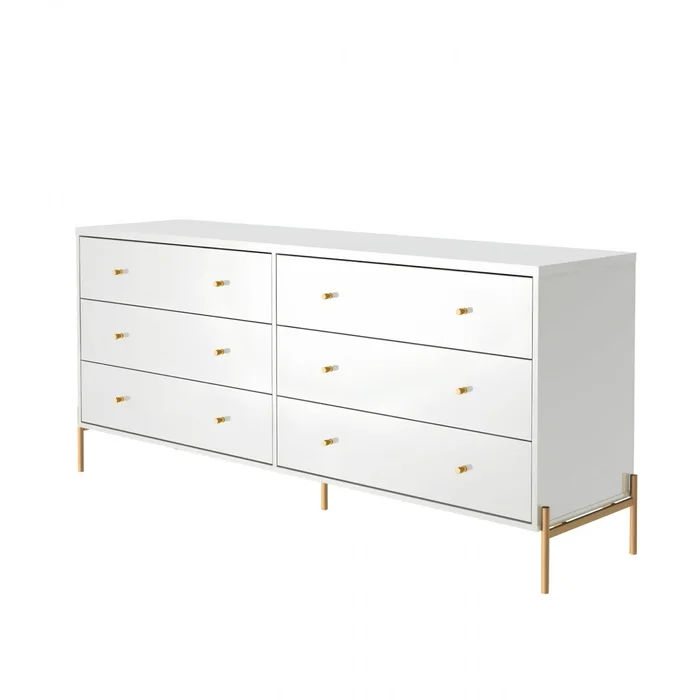 Cómoda Aparador Jasper 1.82 - White Gloss Gold en Blanco - Cómodas, Uruguay | Rústico Hogar, vista 2