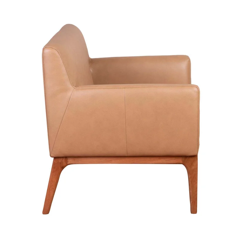 Butaca Cuero-y-madera Marron Tucson Tostado en Beige - Sillones y sofás, Uruguay | Divino, vista 4