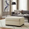 PUFF DOMINI OTTOMAN - 100% CUERO - PERLA MATE en Blanco - Butacas, banquetas y puffs, Uruguay | Champagne Home, vista 2 de 5