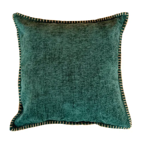 Almohadón Bordado Verde Oscuro en Verde - Textiles, Uruguay | Tutto Deco