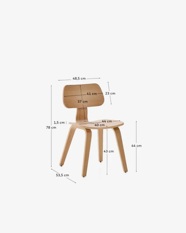Silla Gena de chapa de roble en Madera natural - Sillas, Uruguay | Kavehome, vista 10
