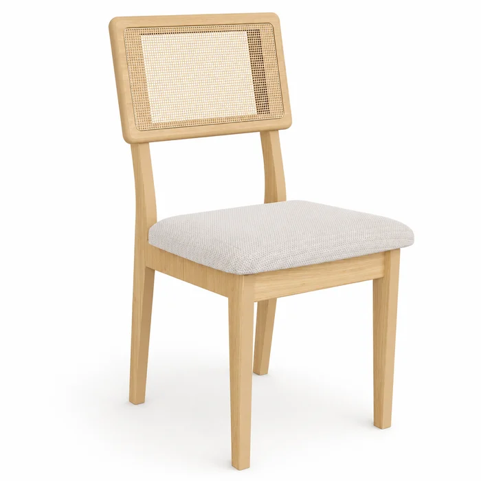 Silla de comedor Monica 100% MDF con RATAN en Madera natural - Sillas, Uruguay | Balton, vista 2