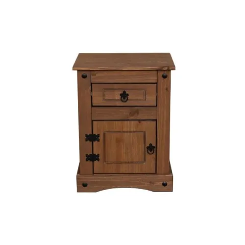 Mesa de luz 1 puerta 1 cajón Nogal - Línea Monterrey en Marrón - Mesas de luz, Uruguay | Ecowood