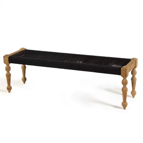 BANCO ULISES MADERA/CUERDA 140X40X45H 122107 - Butacas, banquetas y puffs, Uruguay | Vinibel