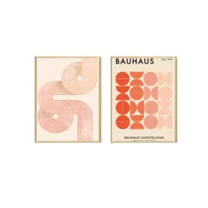 Kit 2 Cuadros – Bauhaus Rojo – 30 x 40 en Naranja - Decoración de pared, Uruguay | Berna home
