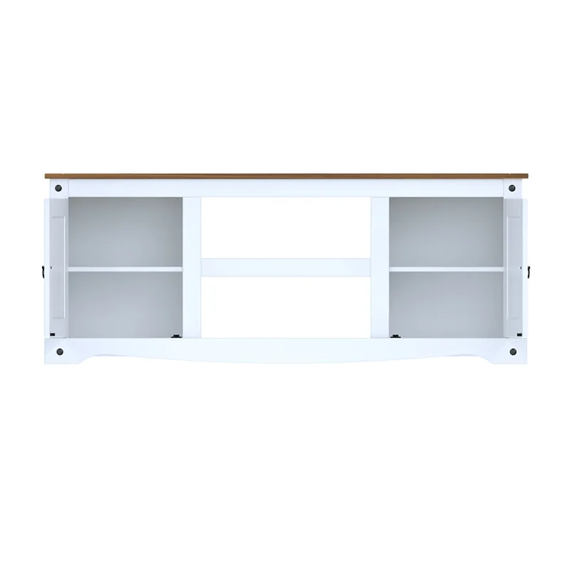 Rack 2 Puertas Línea Naturale 170 cm - Blanco/Roble en Multicolor - Muebles para TV, Uruguay | La Cueva Muebles, vista 3