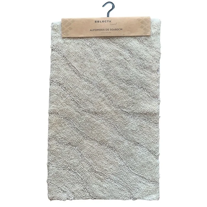 ALFOMBRA ALGODON TUFTED 50X80CM ONDAS CRUDO en Blanco - Alfombras, Uruguay | Decohogar