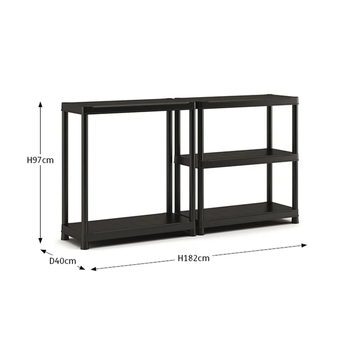 Estante Plus Negro Polipropileno Keter en Negro - Muebles para el exterior, Uruguay | Divino, vista 5
