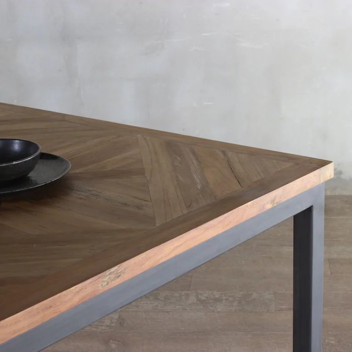 Mesa De Comedor Madera-y-metal Natural-beige Dominique en Madera natural - Mesas de comedor, Uruguay | Divino, vista 3