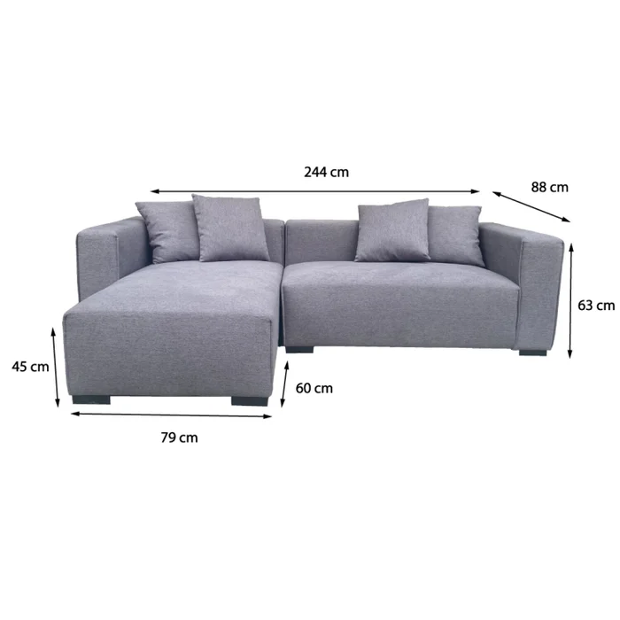 Sofá Nashville - Gris - Chaise derecho en Gris - Sillones y sofás, Uruguay | Walnut, vista 5