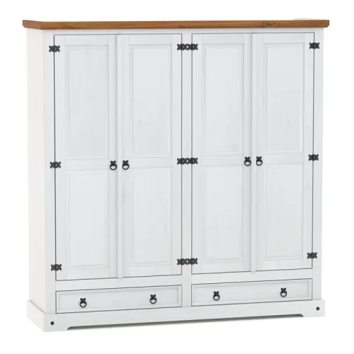 Ropero Mexicano 4 Puertas Blanco 100% Madera en Blanco - Roperos y placares, Uruguay | Albanés