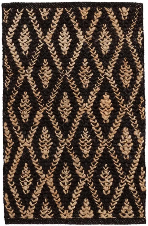 TWO-TONE DIAMOND BLACK/NATURAL YUTE en Negro - Textiles, Uruguay | Sentido Jose Ignacio