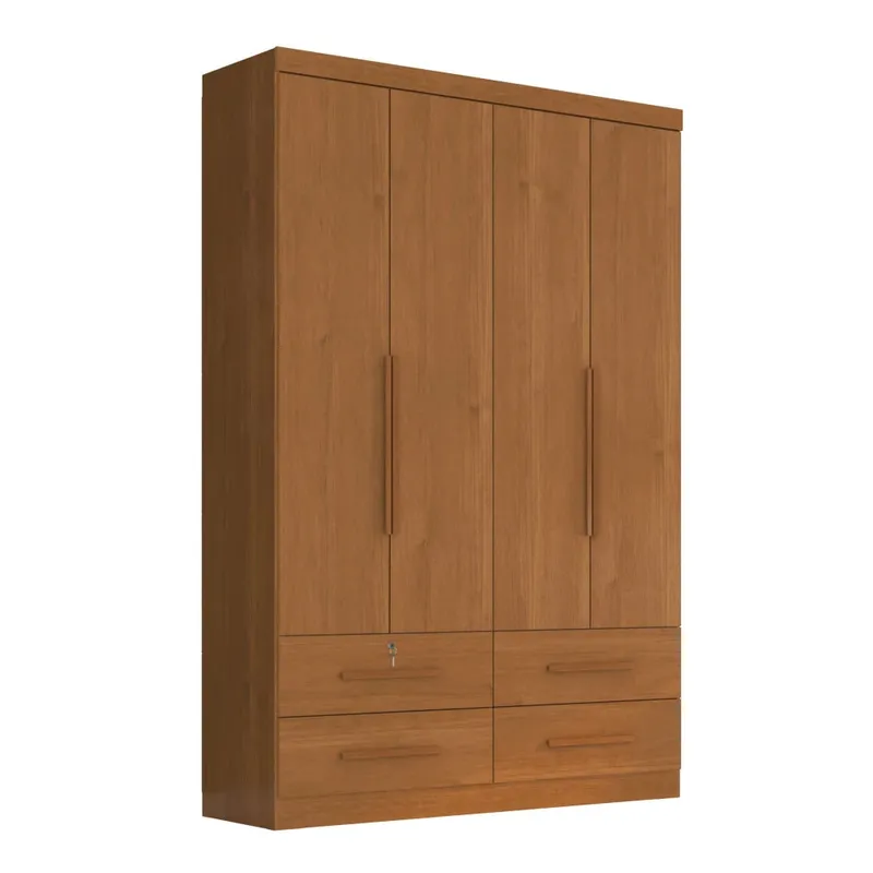 Ropero Max Plus 4 Puertas 4 Cajones - Línea Glam - Natural en Madera natural - Roperos y placares, Uruguay | Ecowood