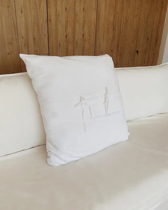 Almohadón blanco lino (60cm) en Blanco - Textiles, Uruguay | Dreams On Time