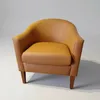 POLTRONA MADERA CLARA - TAPIZADO EN PU TOSTADO en Marrón - Butacas, banquetas y puffs, Uruguay | Champagne Home, vista 4 de 4