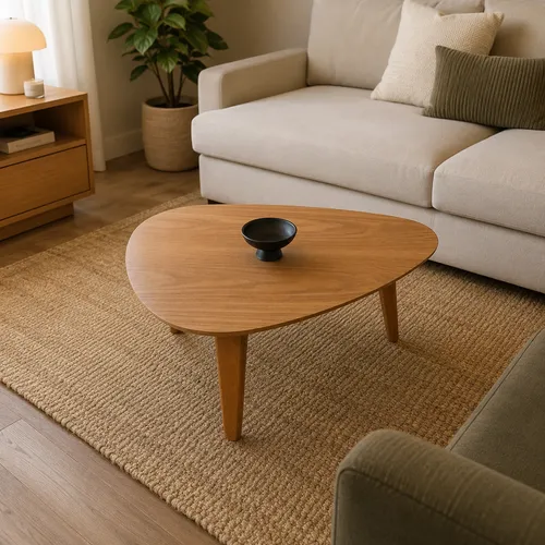 Mesa Aira 74cm - Madera Maciza en Marrón - Mesas de living, Uruguay | Balton