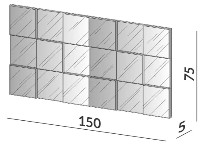 Espejo Radal 3D 150CM - 100% MDF en Madera natural - Espejos, Uruguay | Balton, vista 3