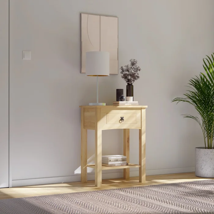 Mesa de luz Sommier - Linea Mexicana - Natural en Madera natural - Mesas de luz, Uruguay | Rústico Hogar, vista 3